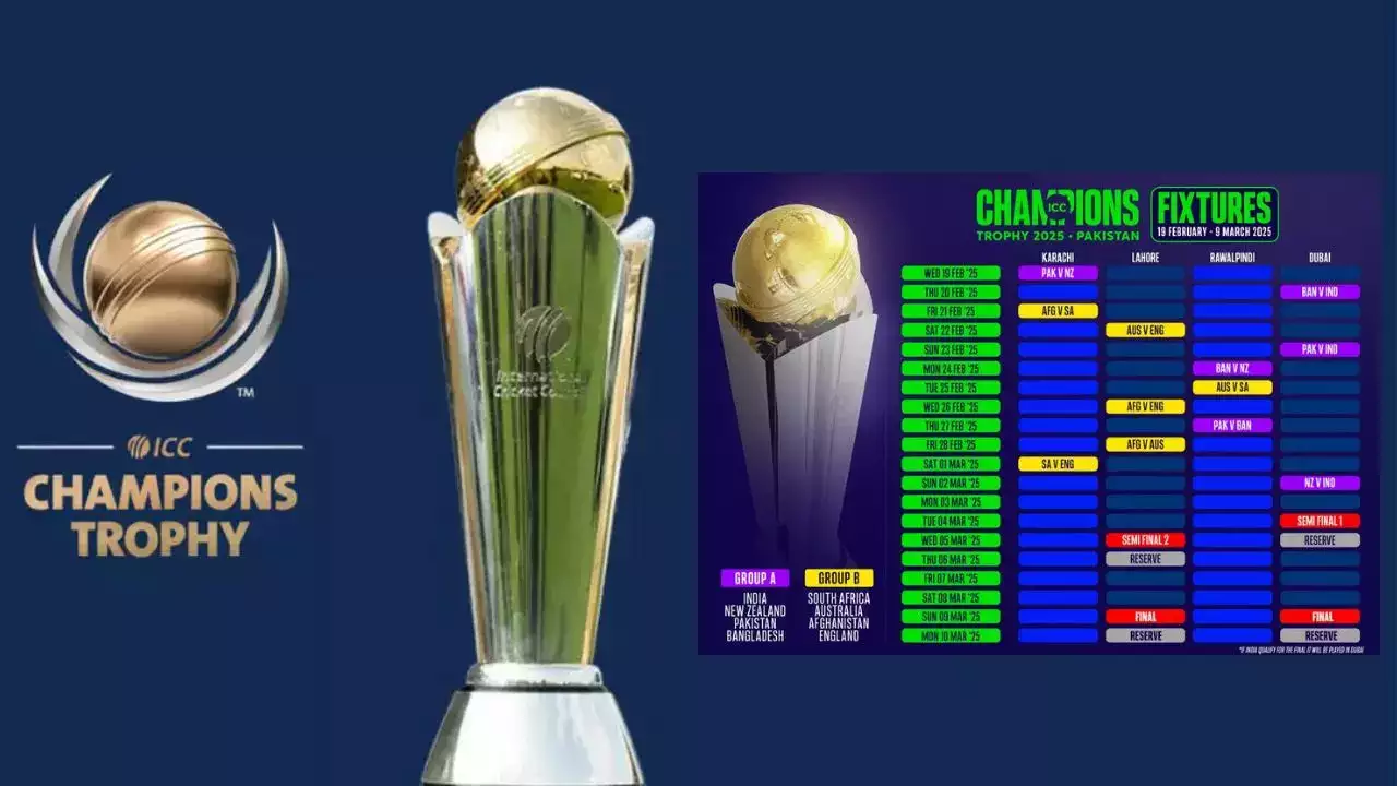 Breaking News: ICC Releases the Champions Trophy Schedule, India vs Pakistan on February 23 in UAE