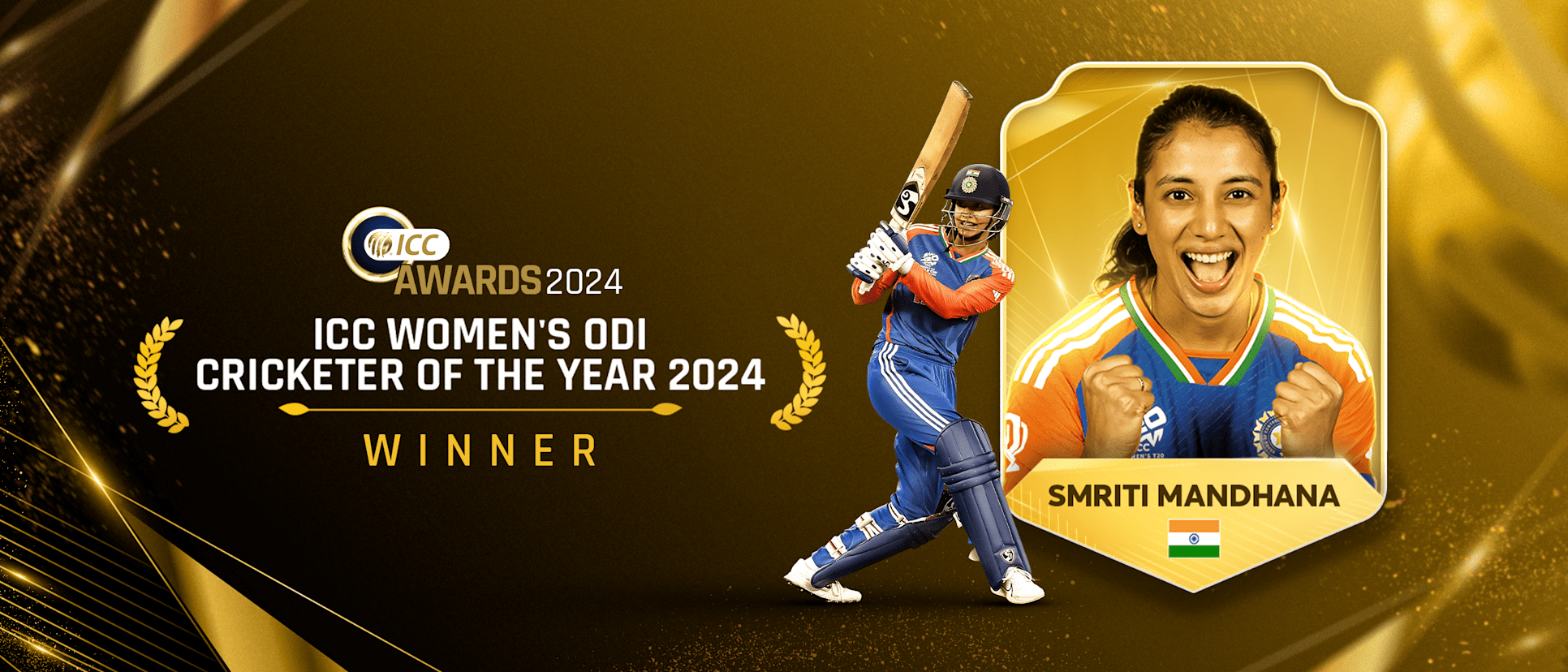 Smriti Mandhana crowned ICC Women’s ODI Cricketer of the Year for 2024