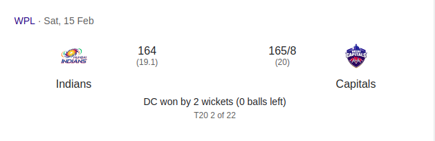 WPL 2025 Second Match