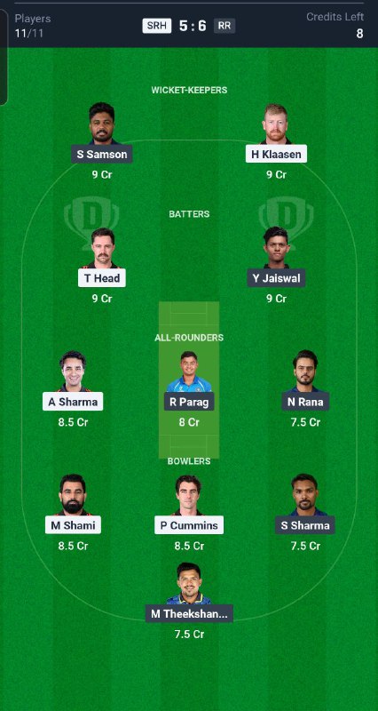 SRH vs RR