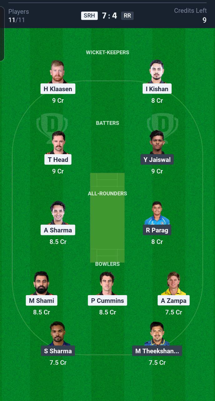 SRH vs RR