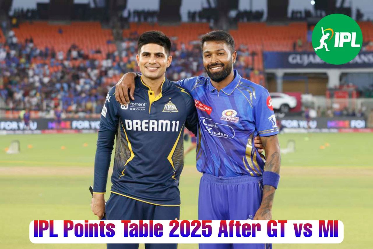 GT vs MI: आईपीएल 2025 Points Table में बड़ा बदलाव, गुजरात टाइंट्स की टॉप 3 में एंट्री, मुंबई पहुंची सबसे नीचे