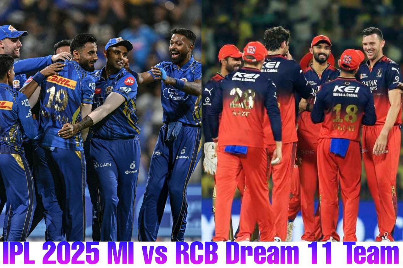 IPL 2025: MI VS RCB Dream XI teams, Predicted Playing XI, Pitch report, Weather report and more 