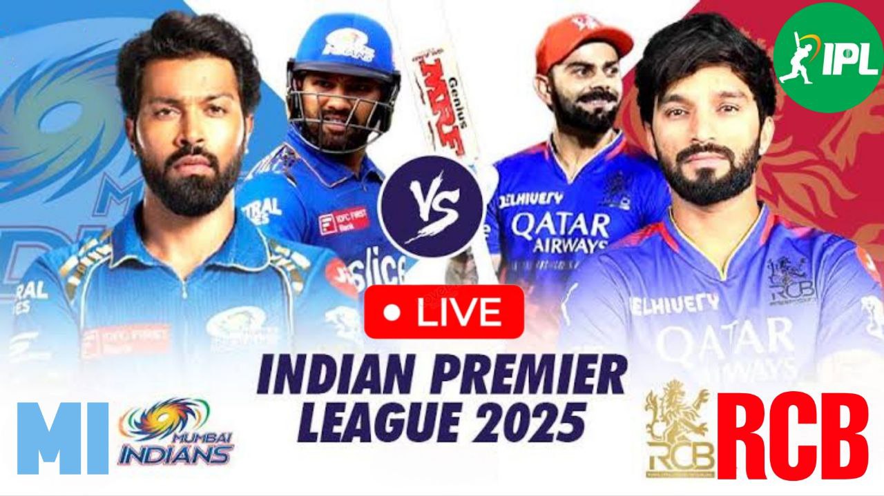 MI vs RCB Live Score IPL 2025: विराट कोहली और रजत पाटीदार ने रॉयल चैलेंजर्स बेंगलुरु को मुंबई इंडियंस के खिलाफ 221/5 तक पहुँचाया