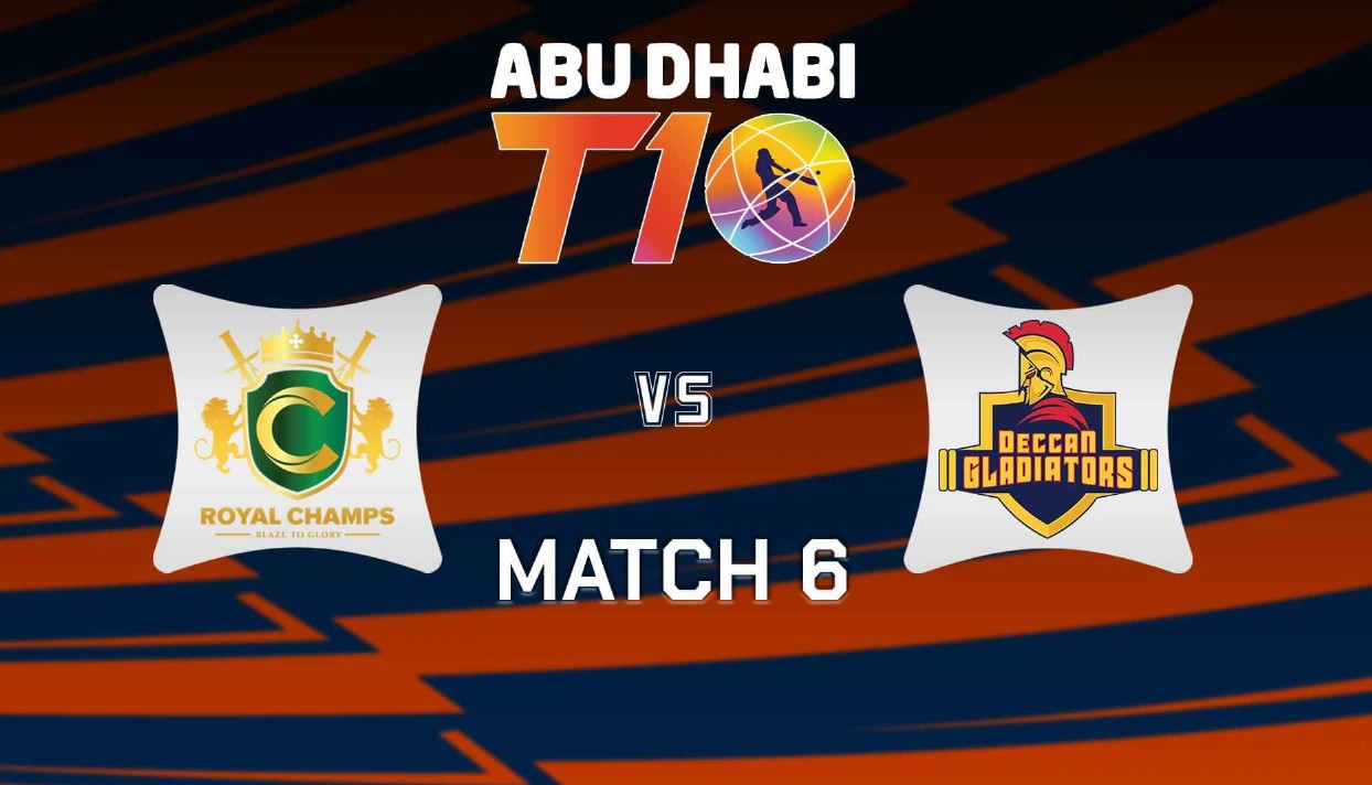 Royal Champs vs Deccan Gladiators अबू धाबी T10 2025 मैच प्रीव्यू, प्लेइंग इलेवन और लाइव स्ट्रीमिंग