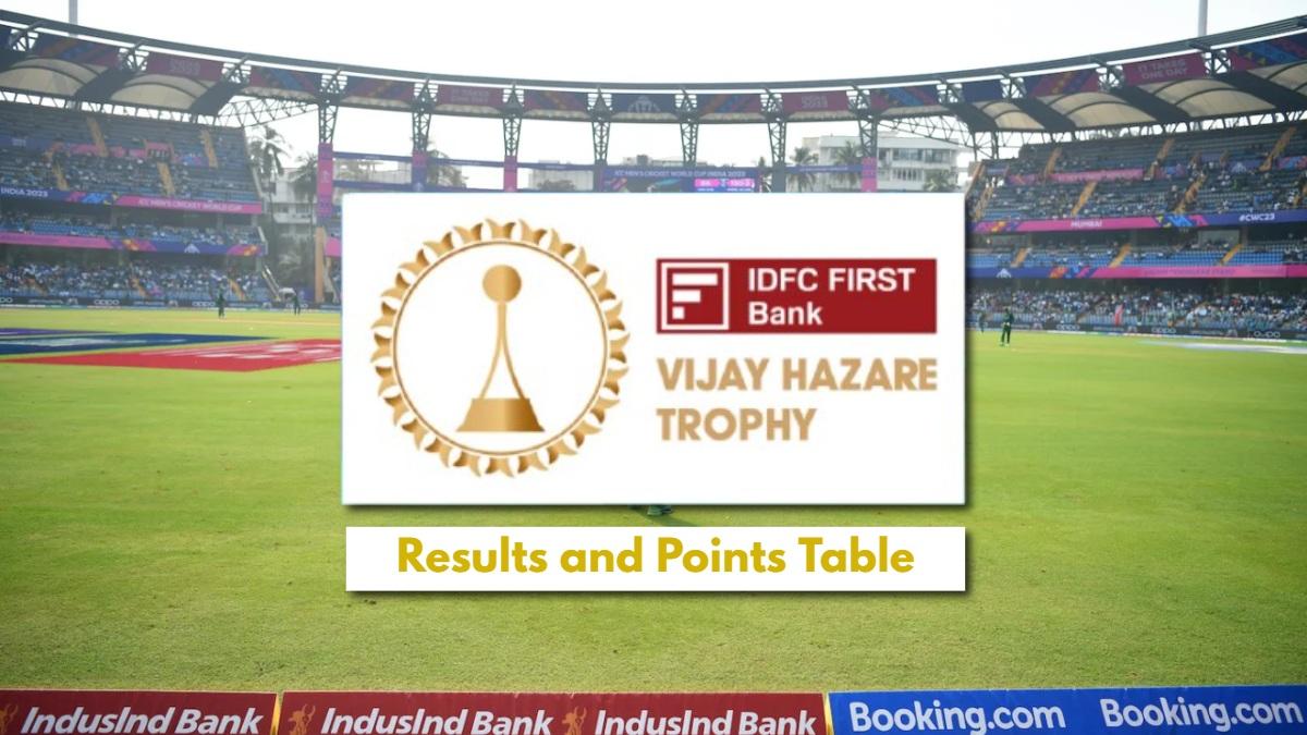 Vijay Hazare Trophy 2025-26 League Stage: Updated Points Table and Team Positions