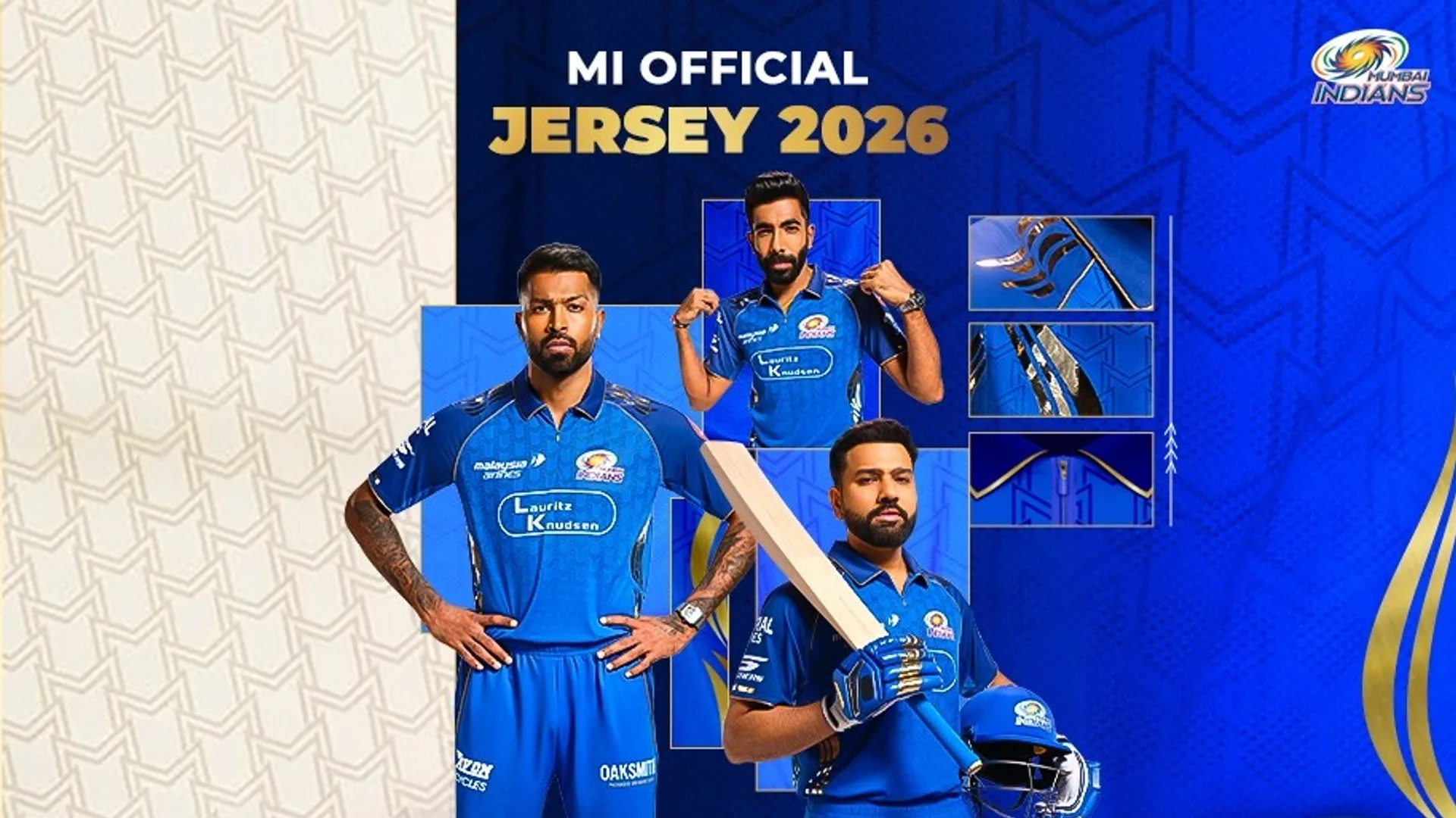 IPL 2026 Jersey Reveal: Mumbai Indians Introduce New Blue Kit with Wave-Gold Design