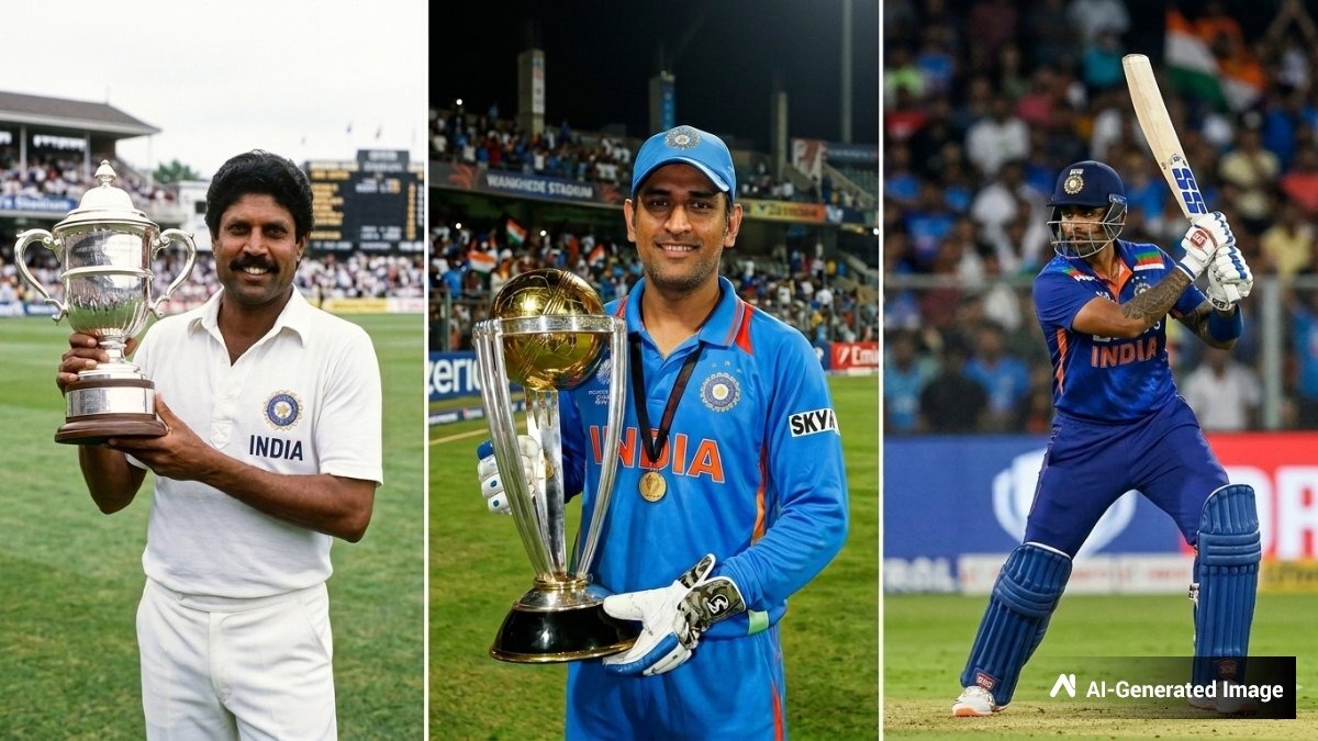 ICC ట్రోఫీ గెలిచిన భారత కెప్టెన్లు: కపిల్ దేవ్ నుంచి సూర్యకుమార్ యాదవ్ వరకు